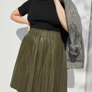 Anthropologie Ellene Faux Leather Mini Skirt